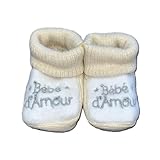 Générique Chaussons naissance tricot bébé BB Les Chatounets Ecru