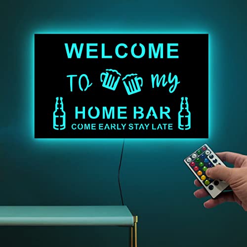 Personalized Bar Led Sign, Welcome To My Home Bar Signs Neon, Bar Light Up Sign, Bar Led Sign, Come Early Stay Late Neon Bar Sign, Bar Sign Light, Open Bar Led,Welcome Bar Sign #TOP2