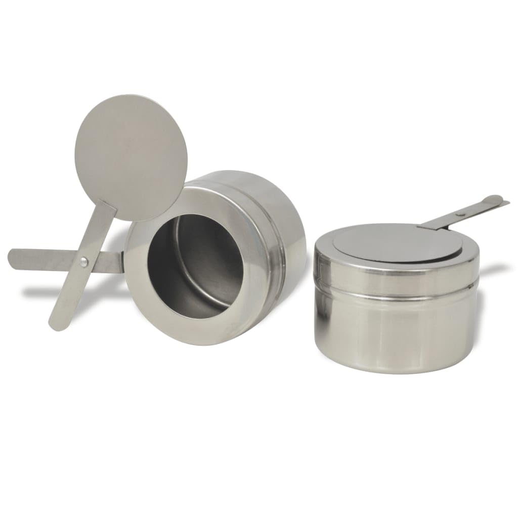 Chafing Dish - Set di 4 scaldavivande in acciaio inox con contenitore per alimenti e pasti combustibili, per catering, gastronomia, feste e matrimoni, piastra termica per mantenere il cibo