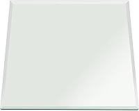 Vista 19 de Parte superior de mesa de vidrio templado transparente de 12 pulgadas cuadrada de borde plano con 0,63 cm de grosor para mesas de comedor, de café