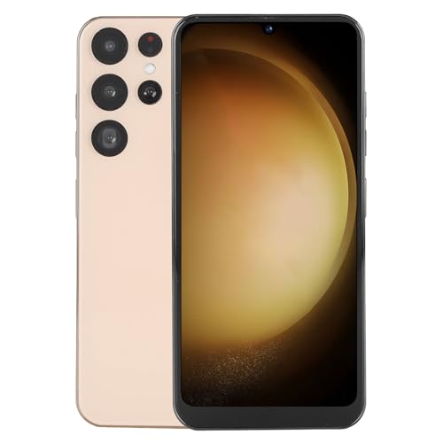 Tosuny Smartphone Android Desbloqueado, Teléfono Celular 3G, Pantalla Caída de 6.26, 4GB RAM 64GB ROM, Cámara de 8MP+16MP, Desbloqueo Facial, Dual SIM, WiFi 2.4G, Batería 5800mAh (Oro)