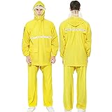 ☂️ 【Todas las ocasiones】 🌈La chaqueta impermeable y el traje de pantalón son adecuados para todas las estaciones y actividades al aire libre, como ciclismo, camping, pesca, senderismo, viajes, trabajo bajo la lluvia, etc.