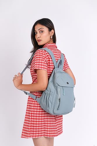 Image of Women Backpack for College, Office, Travel, Daily Use, Outdoor, Lightweight Water Resistant Nylon Stylish Daypack Bag with Multiple Pockets, Adjustable Straps, Durable Zipper