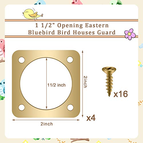 Ripeng Metal Bird House Guard with Copper Portal for Eastern Bluebird Houses 1 1/2 Inch Opening