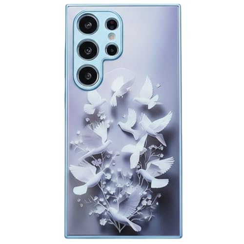 Image of Peeperly Back Cover Case for Samsung Galaxy S23 Ultra Scratch Resistant Anti-Slip TPU Shockproof Protective Durable Serene Peace Dove Design Case for Girls & Women