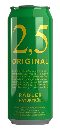 2,5 Original Radler naturtrüb, 24er Dosentray, EINWEG (24 x 0,5l)