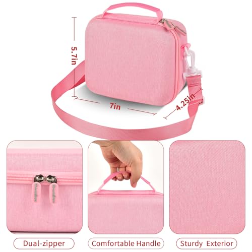 casmilee Camera Case for Sony Alpha ZV-E10 Alpha a6400/ a6700/ a6100/ a6000/ a6600/ a6500 Mirrorless Digital Camera, Hard Travel Bag with a Shoulder Strap for Lens & Accessories (Pink, Medium) by casmilee - Image 6