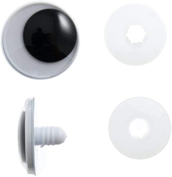 Trimits Toy/Craft Safety Eyes for Sewing, Puppet and Toy Making, Crochet, Card Making and DIY Crafts Projects - Black - 12mm (6 Per Pack)