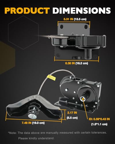 Image of Spare Tire Carrier, Compatible with 1996-2018 Ford E-150 E-250 E-350 E-450 E-550 Econoline, Spare Tire Hoist, Spare Tyre Mount under Frame, Offset Cable Spare Tire Winch, OE# 1C1Z1A131AA, 924-527