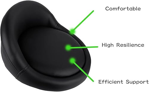 Miniatura 6 de OBMMIRAO Taburete bajo con ruedas, taburete rodante bajo con ruedas, taburete rodante negro con cojín, taburete de pedicura (negro estilo C)