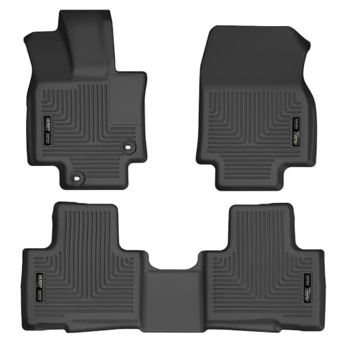 Husky Liners Weatherbeater Floor Mats | Fits 2020-2025 Toyota Highlander | Front & 2nd Row, 3-pc Black - 95791