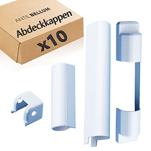 Ante Bellum PVC Fensterbandabdeckungen Set – Kunststoffkappen für PVC Fenster und Balkontüren, Aufsteck-Beschläge für Fensterbänder, Einfache Montage und Sauberes Erscheinungsbild (10 Sätze)