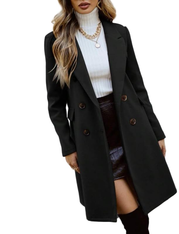 Patakadevi Women’s Oversized Long Open Front Coat – Relaxed Fit Wool-Blend Longline Jacket with Drop Shoulders, Cozy Warm Fabric & Slouchy Casual Outerwear for Fall and Winter Fashion