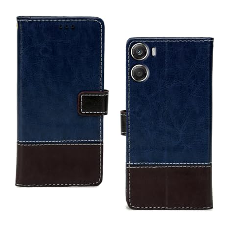Image of amazon basics Moto G06 Power 5G Flip Cover | Card Pockets Wallet & Stand | Flip Cover for Moto G06 Power 5G (Blue Coffee)