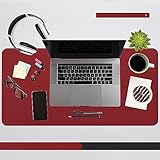 A91 Home&Office Durable PU Leather Desk Pad - Waterproof, Office Desk Mat & Mouse Pad - Large 31.5' x 15.7' - Protect Your Desk & Enjoy Writing, Typing, and Browsing - Red