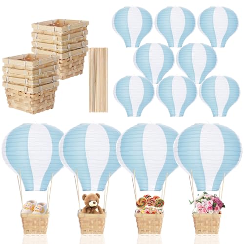 Meooeck 8 Sets Hot Air Balloon Tables Centerpieces Blue