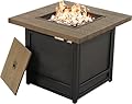 Grand Patio 29 Inch Propane Fire Pit Tables 50000 BTU Outdoor Dinning Gas Fire Table with Lid,CSA Safety Certified,for Garden, Backyard, Deck(Brown-Square)