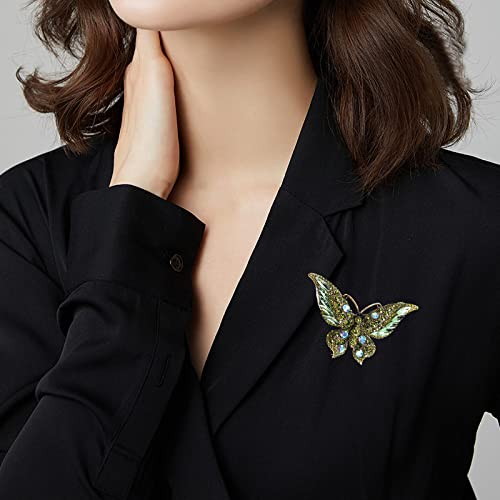 Image of Variety Styles Butterfly Brooch - Multi-Color Rhinestone Crystal Brooch Pin Cute Butterfly Shape Corsages Brooches Decoration Gift for Women
