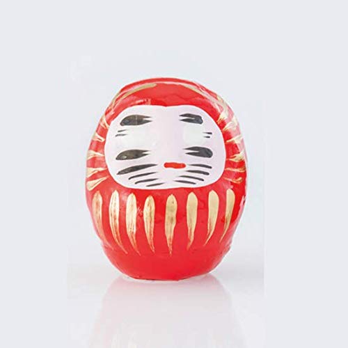 Daruma 6cm, Amuleto Japonés, Hecha de Papel maché, Tamaño 0.3 (Rojo)