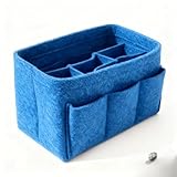 バッグインバッグ 毛毡布製 軽量インナーバッグコクヨ モダンミニマル 防水・無臭・耐磨耗・断熱 多サイズ大容量 バッグ整理・家庭収納・旅行向け (L,ブルー) [並行輸入品]