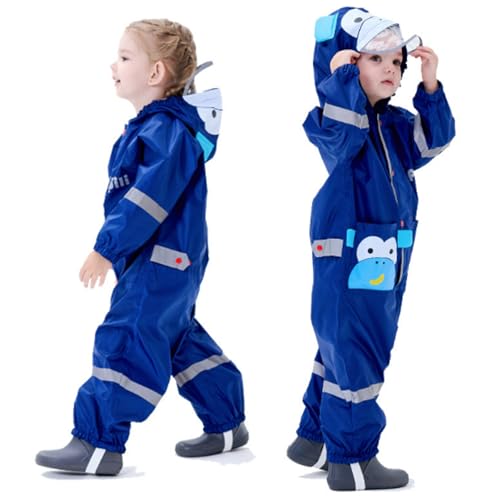 Kids Toddlers Rainsuit Boys Girls One Piece Rain Coat Waterproof Coverall Rain Suit