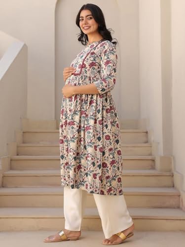 Image of ASSUME FAB Women's Rayon Maternity Kurti /Pregnancy Kurti /Easy Breastfeeding Kurti /Western Kurti with Zippers for Nursing Pre and Post Pregnancy