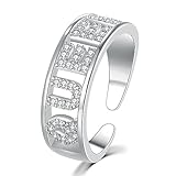 OIMEI Anillo de amor de plata para mujer, anillo de reina, circonita cúbica de grado gema, elegancia apilable para boda y compromiso