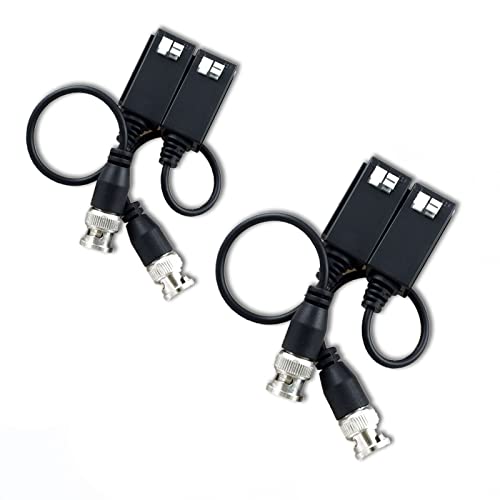 2 paia Balun per Telecamere 4K 8MP 4 pezzi trasmettitore ricetrasmettitore 2 coppie video HD BNC passivo RJ45 cavo UTP connettori AHD/TVI/CVI/CVBS