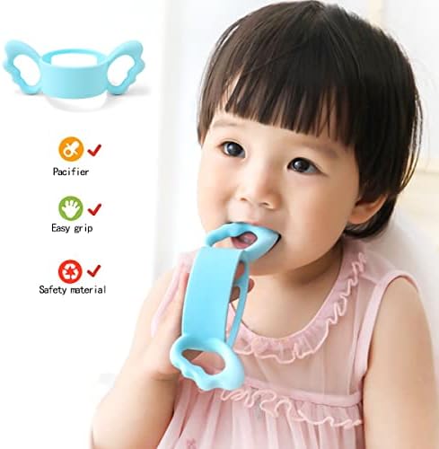 Baby Bottle Handle,RoadLoo 4Pcs Silicone Bottle Handle Baby Feeding Nursing Bottle Holders Easy Grip Bottle Handle Standard Wide Mouth Grip for Baby Feeding Bottle