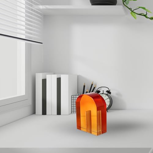 Serrage-Livres en Cristal Orange Idée Cadeau Raffinée Décoration Bureau