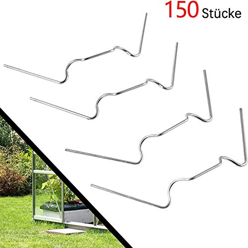 LATERN 150 Stück Gewächshausklammern Gewächshaus Klammern Edelstahl