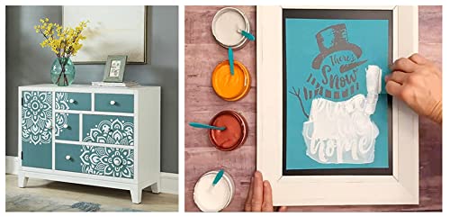 Dgaga Stencil Chalk Paste Paint Kit, 8 Bottles Screen Printing Ink Set Stencils For Painting On Wood, Diy Home Decor, Canvas, Glass, Chalkboard Crafts, Art Supplies #TOP4