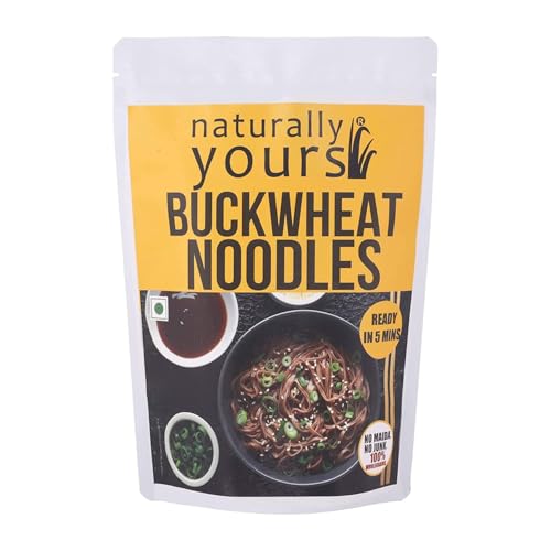 Image of Naturally Yours Buckwheat Soba Hakka Noodles | Kuttu Atta & Whole Wheat | No Maida, No Onion No Garlic, Jain Friendly, Vegan, Preservative Free | Tastemaker Inside | Healthy Noodles | 180g Pack