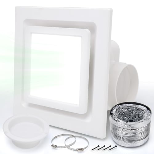 Ventilador de extracción para baño con luz LED, 110 CFM, 1.0 sones, ducto de 4 pulgadas, ventilador silencioso cuadrado para ducha miniatura 1