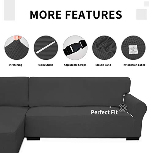 Easy-Going Jacquard Fabric L-Shaped Sectional Slipcover #TOP20
