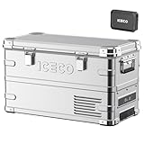 バッテリー付き ICECO APL35 シルバー アルミ製 ポータブル冷蔵庫 35L -20℃～20℃ 車載冷蔵庫 軽量 5年品質保証 低動作音 急速冷凍 アプリ制御 3WAY電源対応 DC12V/24V AC100V 家 車中泊 アウトドア キャンプ
