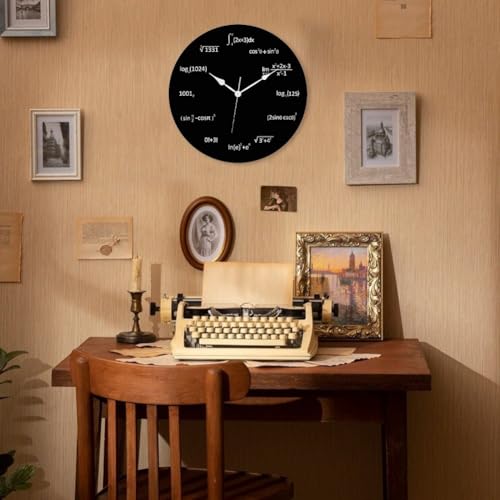 Horloge murale de classe et maison style mathématique noir - 8