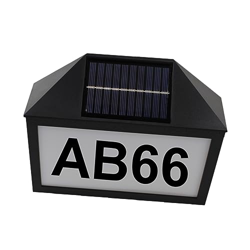DIYEAH Lampe Solaire Numéro LED Éclairage Extérieur Adresse Maison Installation Facile Durable et Aux Intempéries Lumière Chaude pour Villa