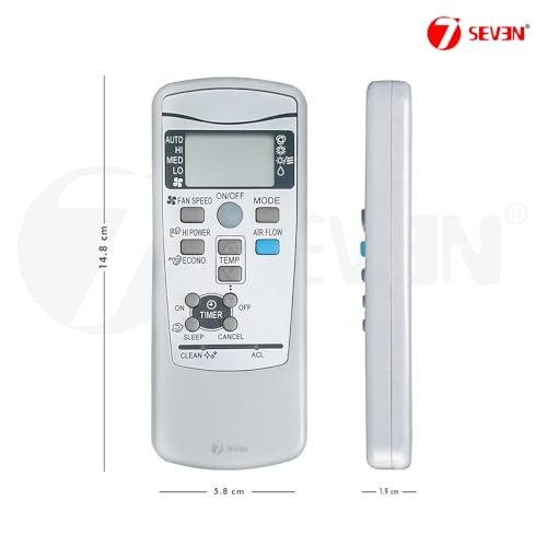 Image of 7SEVEN Compatible with Mitsubishi Electric Ac Remote Control Part Number RKX502A001 Model 25a Suitable for Split Multi Split Air Conditioners - Match Exactly Key by Key Functionality