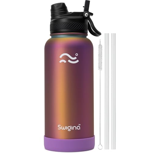 Image of Swigina Insulated Water Bottle with Boot (Keep 36 hrs Cold) BPA Free, 32 oz