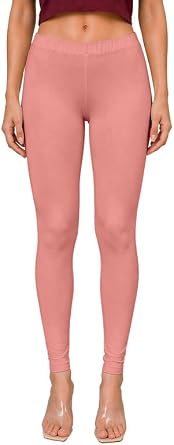 TRENDMALLS Womens Microfiber Elastane Stretch Soft Churidar Length Leggings with Ultrasoft Waistband
