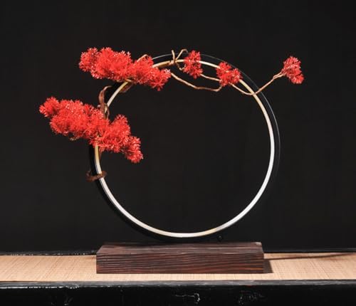 Sefoemut 新しい中国の禅仏飾り、人工屋内植物、家の装飾ギフト、USB LEDライト付きのリアルな偽の盆栽、玄関デスク用のクリエイティブなランプリング、自宅のリビングルームの玄関オフィスの装飾盆栽に適しています (赤松の枝-ランプリング) [並行輸入