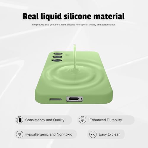 Image of LIRAMARK Liquid Silicone Soft Back Cover Case for Samsung Galaxy S25 Plus / S25+ 5G (Mint Green)