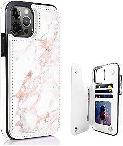 Amazon Com Ucolor Flip Case Compatible With Iphone 12 Pro Max 6 7 Rose Gold White Marble Leather Flip Wallet Case With Card Holder Slim Fit Sleeve Kickstand Protective Case Cell Phones