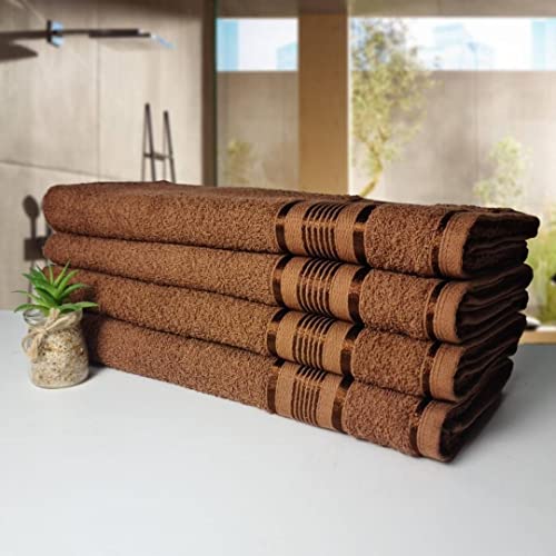 Kit 04 Toalha Banho Banhão Gigante Egito 80x180cm 500g 100% Algodão 350g/m² Alta Absorção - Marrom E