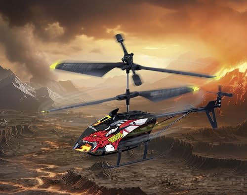 Revell Control, RC Helicopter Dragon Hunter, 3-Kanal GHz-Fernsteuerung, Elektronischer Gyro, Stabiles Rumpfwerk, Ersatzrotoren Inklusive, LiPo Akku und Ladeger&auml;t, L&auml;nge 23 cm, Ab 8 Jahren
