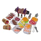 PartyKindom BBQ Grill Spielset Teiliges Grillspielzeug mit Realistischem Rauch Robustem Abs für Fantasievolles Rollenspiel und Kreative Küche für Jungen und Mädchen