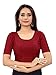 SAGIBO Round Neck Dobby Cotton Lycra Stretchable Elbow Sleeve Readymade Saree Blouse For Women Stylish