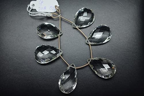 Cristal de roche naturel facetté perles poires haut de gamme