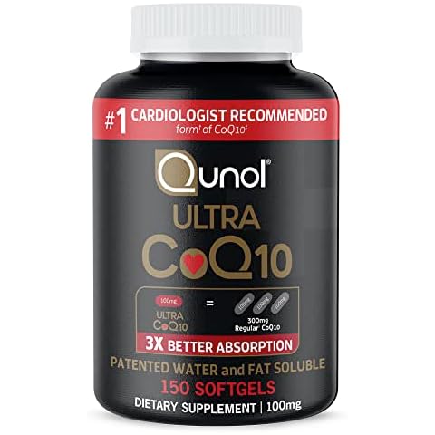 Qunol Ultra CoQ10 100mg Softgels- 3X Better Absorption Coenzyme Q10 Supplements - Antioxidant Supplement for Vascular and Heart Health & Energy Production - 5 Month Supply - 150 Count Cover